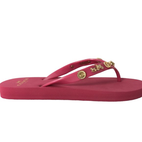NIB COACH ALYSSA CHARMS EMBELLISHED FLIP-FLOP SANDALS - Picture 5 of 7